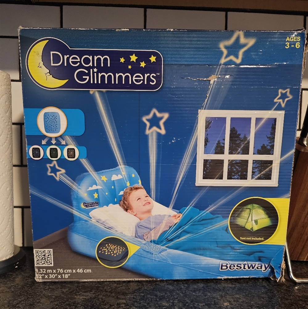 Bestway Dream Glimmers Kids Air Mattress Bed Star Projector‎ Color Changing New